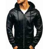 James Biker Hooded Lambskin Leather Jacket