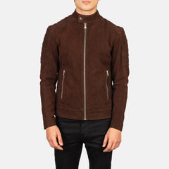 Alex Quilted Brown Suede Biker Jacket