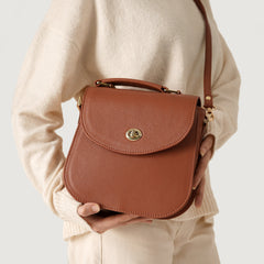 Brown Leather Saddle Bag