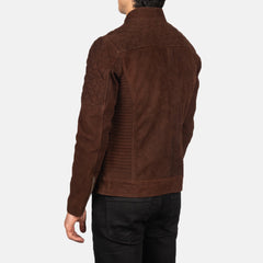 Alex Quilted Brown Suede Biker Jacket