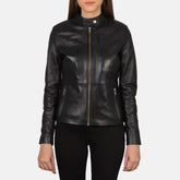 Womens Black Leather Biker Jacket