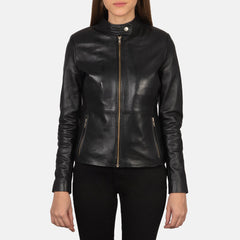 Womens Black Leather Biker Jacket