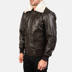 William G-1 Brown Leather Bomber Jacket