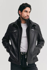 Razer real sheepskin biker leather jacket