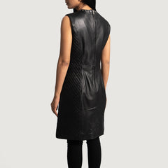 Women Black Leather Dress