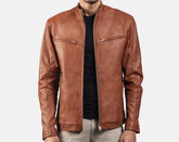 Men's Real Leather Jacket - Classic Biker Style Classic Simple Jacket