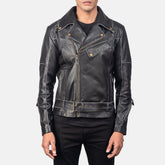 Alex james Black Leather Biker Jacket