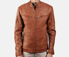 Men's Real Leather Jacket - Classic Biker Style Classic Simple Jacket