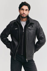 Razer real sheepskin biker leather jacket