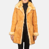 Noris Shearling Beige Leather Coat for women