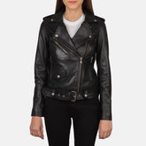 Ilia Black Leather Biker Jacket