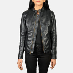 Women Jotan Black Leather Biker Jacket