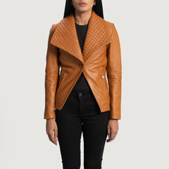 Nortas Brown Leather Blazer Women Jacket