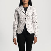 White Leather Blazer Women Jacket