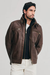 Real sheepskin biker leather Jacket