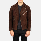 Arman Mocha Suede Biker Jacket