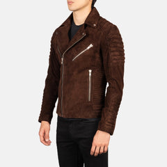 Arman Mocha Suede Biker Jacket