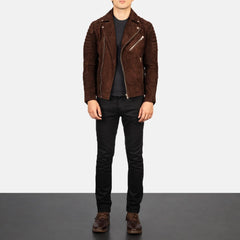 Arman Mocha Suede Biker Jacket