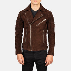 Arman Mocha Suede Biker Jacket