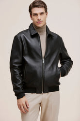 Real Sheepskin biker leather jacket for men