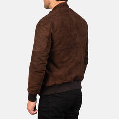 Mens Mocha Suede Bomber Jacket