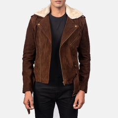 James Mocha Suede Biker Jacket