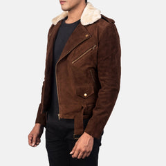 James Mocha Suede Biker Jacket