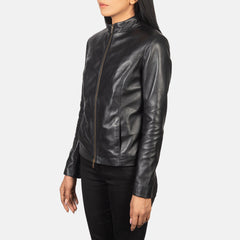 Women Jotan Black Leather Biker Jacket