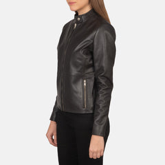 Namor Brown Leather women Biker Jacket