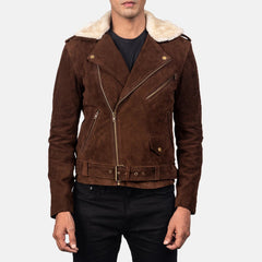 James Mocha Suede Biker Jacket