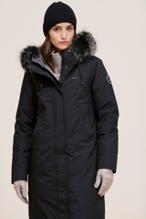 Stacie Ultra-warm down puffer with utility pockets and smart winter features.
