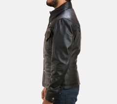 James alex Motorcycle Shirt Style Leather Jacket