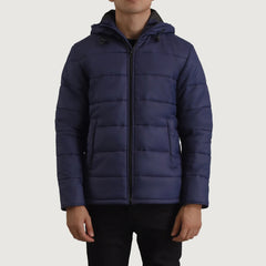 Eric Blue Hooded Puffer Jacket for men