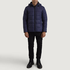 Eric Blue Hooded Puffer Jacket for men