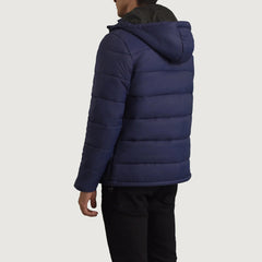 Eric Blue Hooded Puffer Jacket for men
