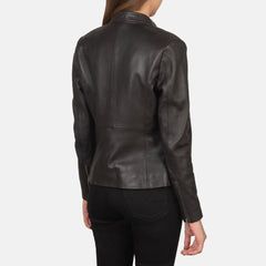Namor Brown Leather women Biker Jacket