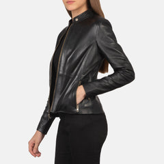 Namor Black Leather women Biker Jacket