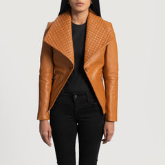 Nortas Brown Leather Blazer Women Jacket