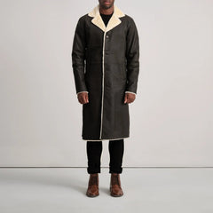 Brown Shearling Long Coat Jacket