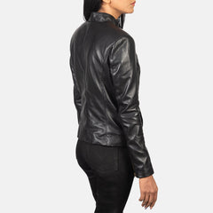 Women Jotan Black Leather Biker Jacket
