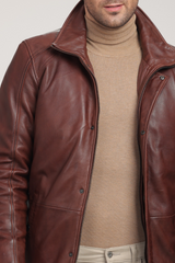 WILLIAM lamb leather jacket with wool lining and removable Bio Down vest.