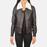 Women G-1 Brown Leather Bomber stylish Jacket