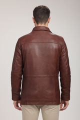 WILLIAM lamb leather jacket with wool lining and removable Bio Down vest.