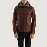 Rashad Hart Fur Brown Leather Jacket