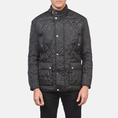 Quilted Black Windbreaker Jacket