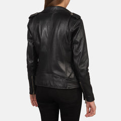 Ilia Black Leather Biker Jacket