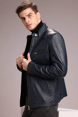 Slim-fit racer jacket with classic padding and zippered pockets for a sharp look.