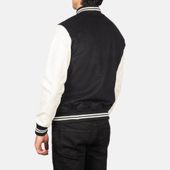 Black & White Hybrid Varsity Jacket for men