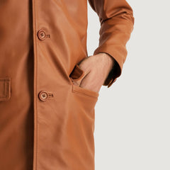 Mens Brown Leather Blazer Jacket
