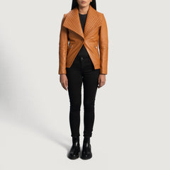 Nortas Brown Leather Blazer Women Jacket